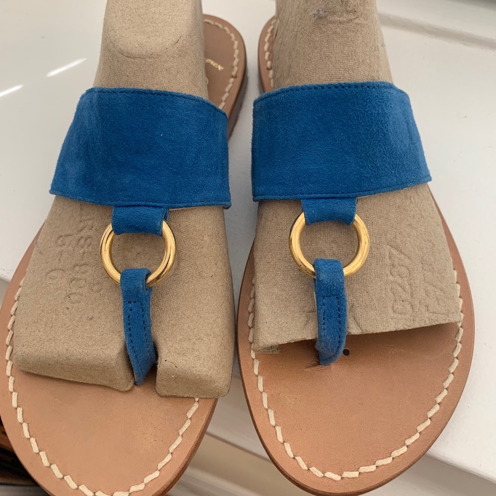 IL SANDALA CAPRESE HANDMADE BLUE SUEDESANDALS ITALY SIZE 36